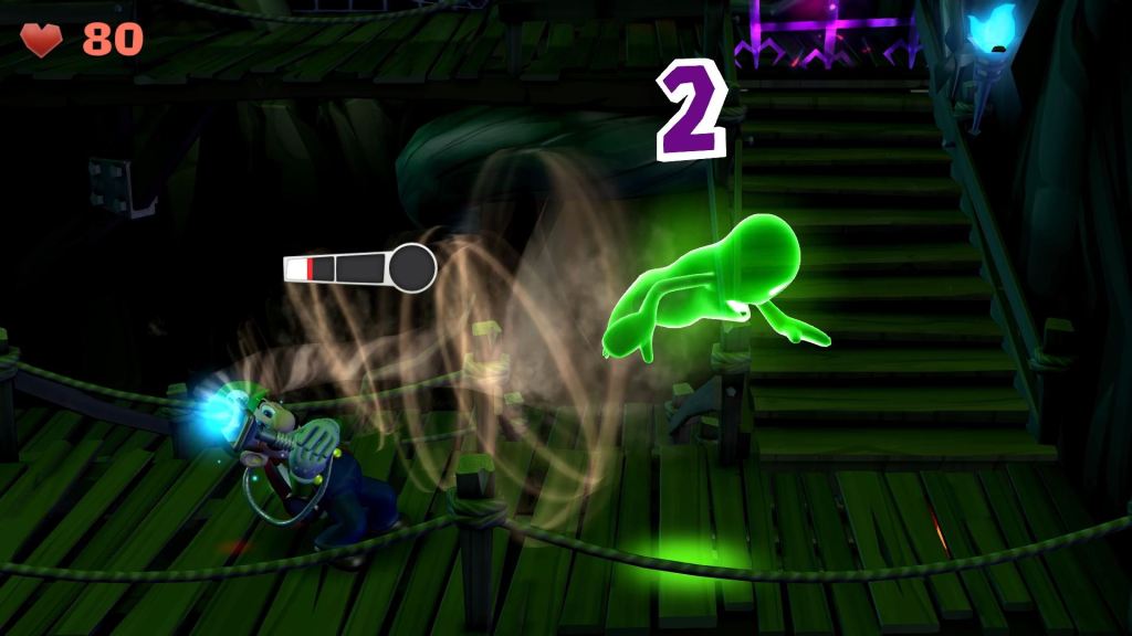 Luigi's Mansion 2 HD Screenshot: Ein Geist wird eingefangen.